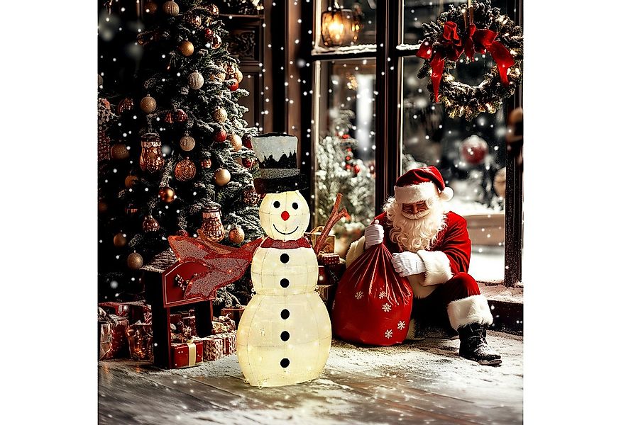Outsunny Weihnachtsfigur mit 78 LEDs (Weihnachtsdekoration, 1 St., Schneema günstig online kaufen