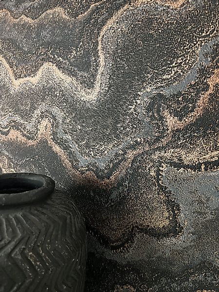 Newroom Vliestapete, Schwarz Tapete Modern Marmor günstig online kaufen