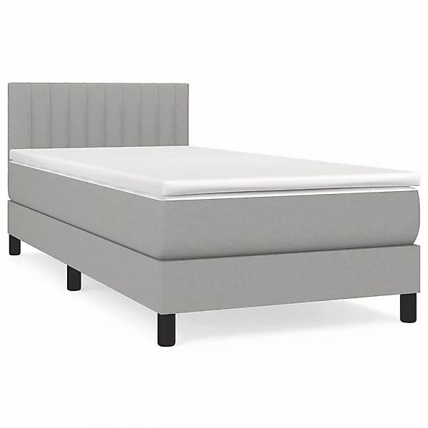 vidaXL Boxspringbett mit Matratze Hellgrau 90x200 cm Stoff1388679 günstig online kaufen