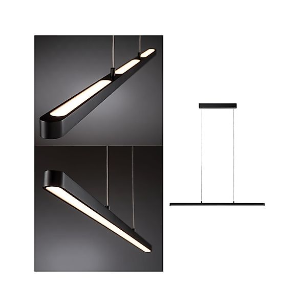 Paulmann "LED Pendelleuchte Lento 2700K 1800lm 42W Schwarz dimmbar" günstig online kaufen
