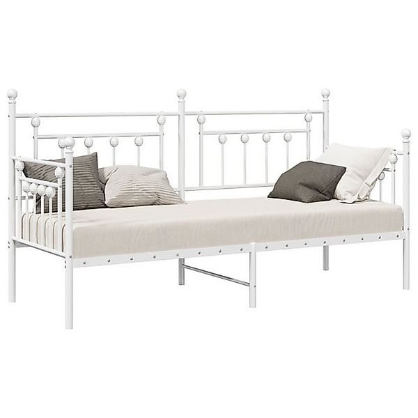 vidaXL Bett Betten & Bettgestelle Weiß Metall 75 x 190 cm Langlebig (1-tlg) günstig online kaufen