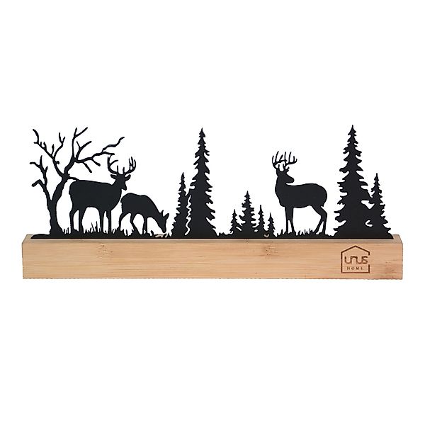 UNUS HOME Dekofigur Aufsteller Wald Silhouette 3 Hirsche (schwarz), Wald-Si günstig online kaufen