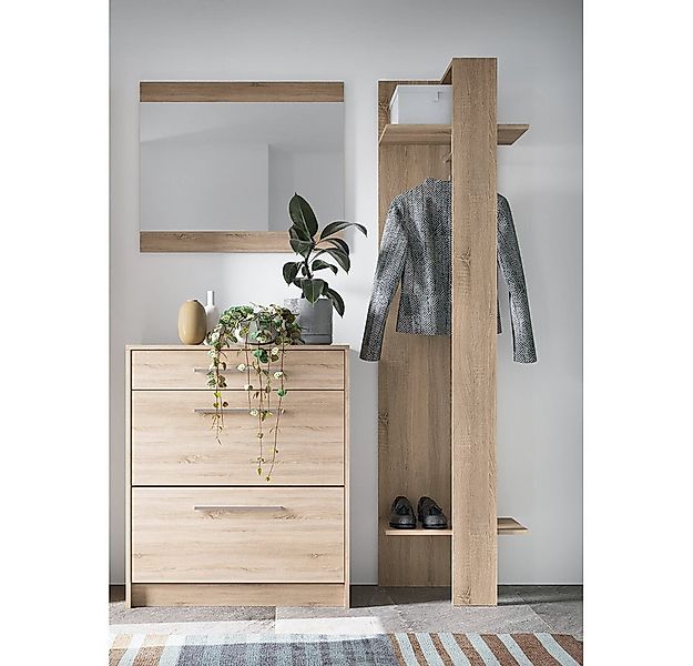 Lomadox Garderoben-Set AUSTIN-129, (Spar-Set, 3-St), in Sonoma Eiche, Platz günstig online kaufen