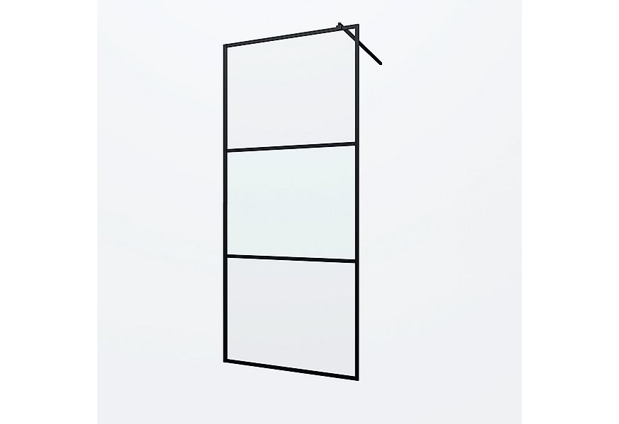 welltime Walk-in-Dusche Walk-In Foggy Black, Sicherheitsglas, Milchglaseins günstig online kaufen