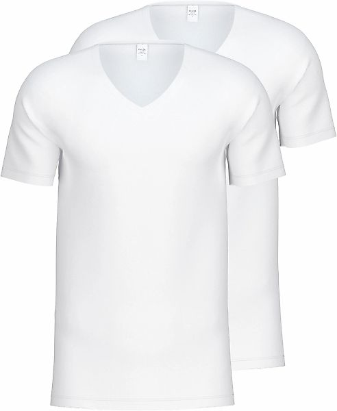 CALIDA Kurzarmshirt Natural Benefit (2er Pack) V-Ausschnitt, feiner Single günstig online kaufen