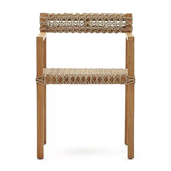 Hochwertige Stühle aus Teak Massivholz Kordel Geflecht (2er Set) günstig online kaufen