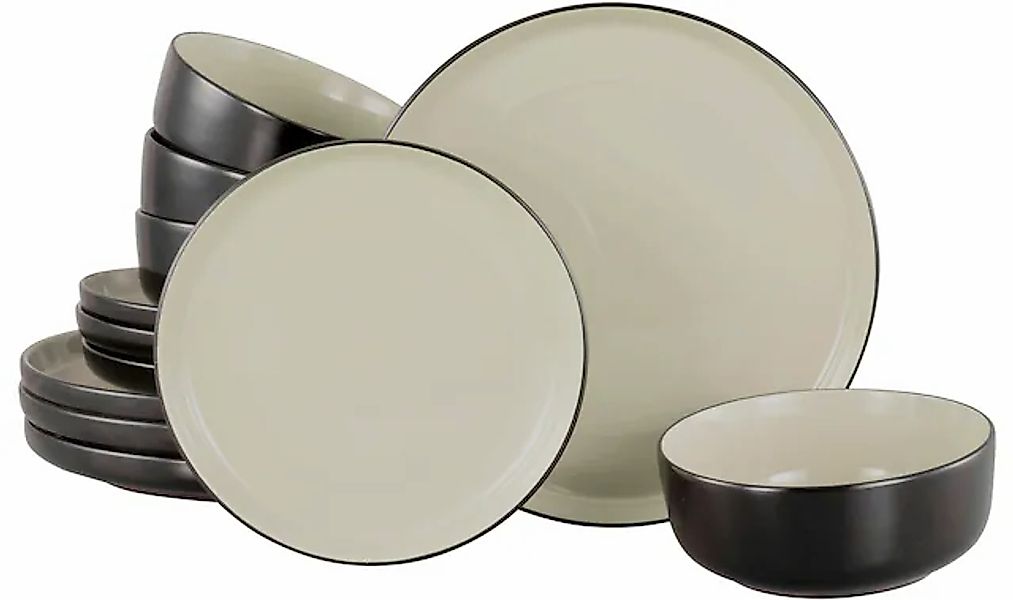 my home Tafelservice »modernes Geschirr-Set, Service Östra Greda«, (Set, 12 günstig online kaufen