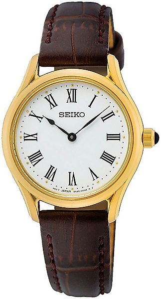 Seiko Quarzuhr SWR072P1, Armbanduhr, Damenuhr, Lederarmband, Saphirglas günstig online kaufen