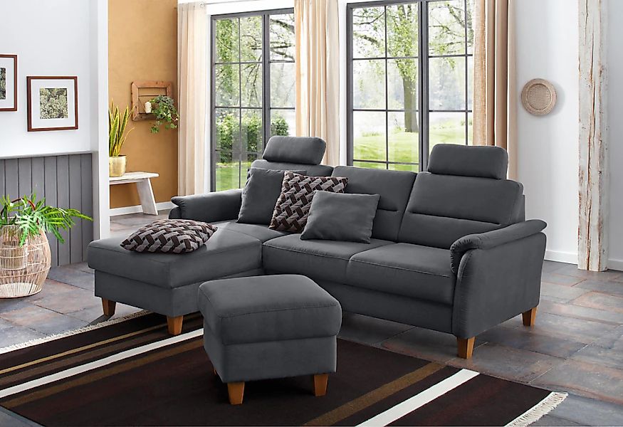 Home affaire Ecksofa "Palmera L-Form, B: 244 cm" optional Bettfunktion & Be günstig online kaufen