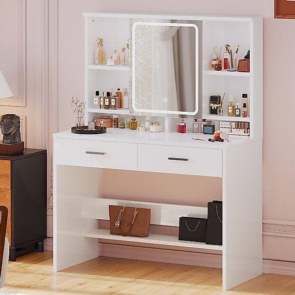 HOMALL Schminktisch Mit LED-Beleuchtung Mit Schublade, günstig online kaufen