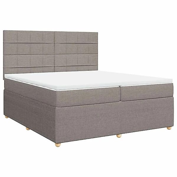 vidaXL Boxspringbett mit Matratze Taupe 200x200 cm Stoff 3294467 günstig online kaufen