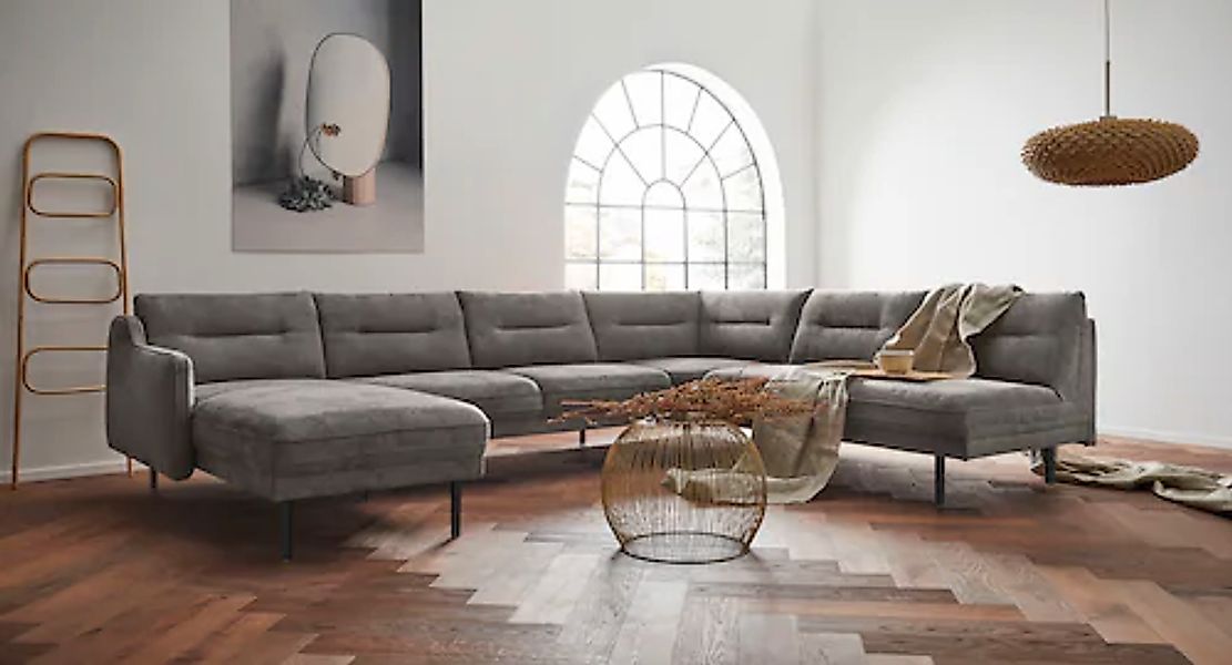 Home affaire Wohnlandschaft »Nordfyn U-Form« edles Design in 3 Bezugsqualit günstig online kaufen