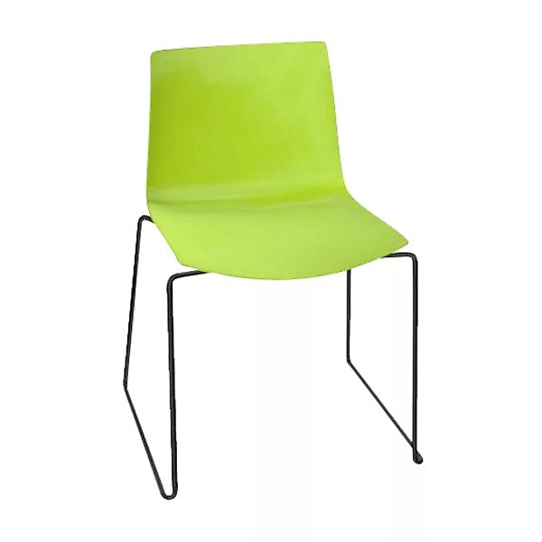 Arper - Catifa 46 0278 Stuhl einfarbig Kufe schwarz - grün/Außenschale glän günstig online kaufen