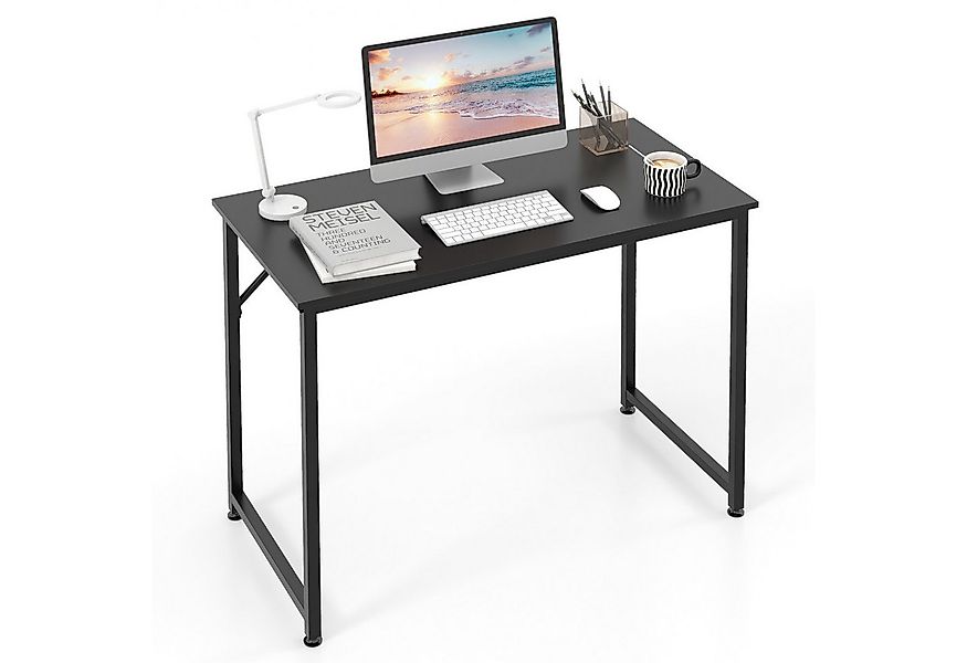 KOMFOTTEU Schreibtisch, Computertisch mit robustem Metallrahmen 100x50x77cm günstig online kaufen