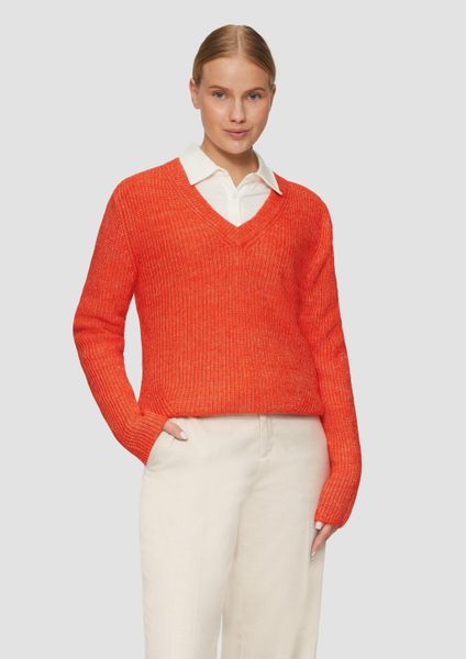 s.Oliver Longpullover Strickpullover Strickpullover mit V-Ausschnitt günstig online kaufen