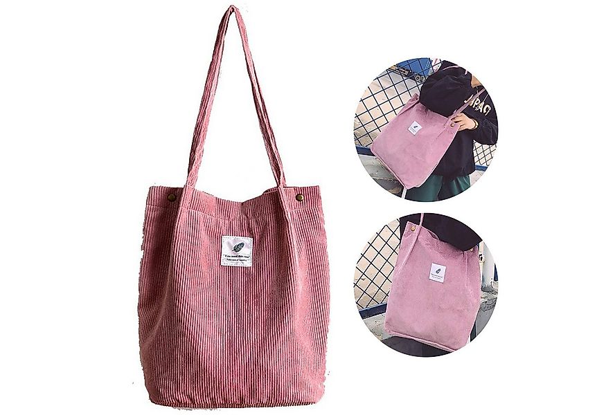 OKWISH Handtasche Kordsamtschultertasche Tote Bag Freizeittasche Alltagstas günstig online kaufen