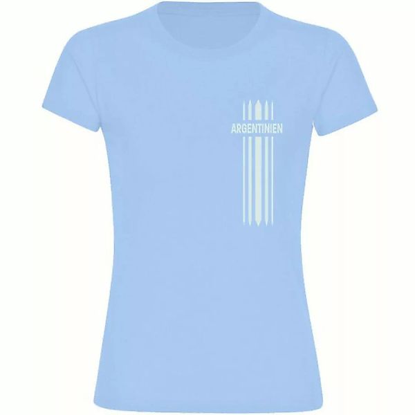 multifanshop T-Shirt Damen Argentinien - Streifen - Frauen günstig online kaufen
