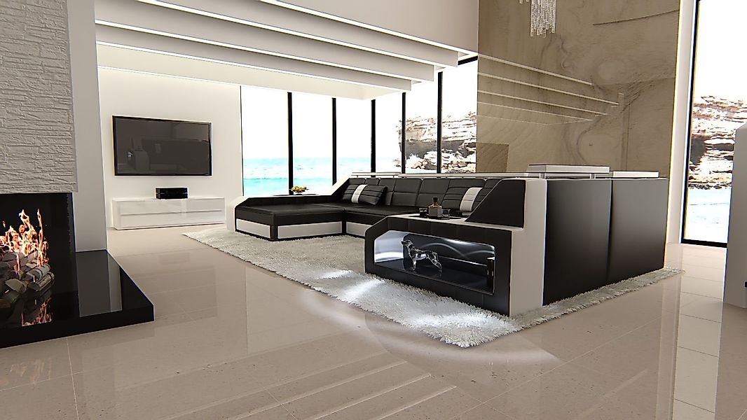 Sofa Dreams Wohnlandschaft Sofa Leder Ledercouch günstig online kaufen