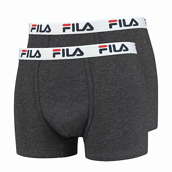 FILA Herren Boxer Shorts, 2er Pack - Baumwolle, einfarbig dunkelgrau XL (X- günstig online kaufen