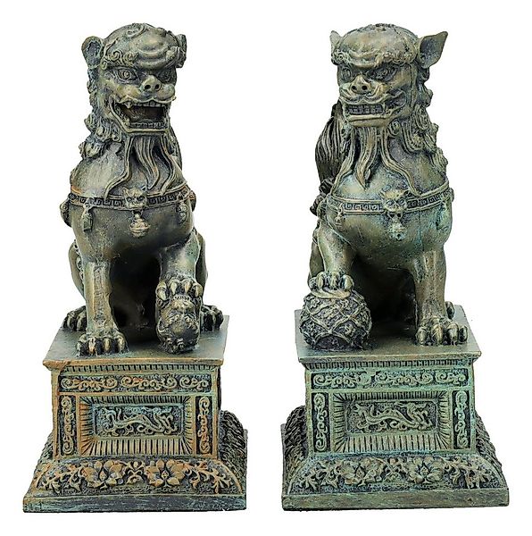 Figuren Shop GmbH Dekofigur Chinesische Löwen Figuren - Wächter 2er Set - M günstig online kaufen