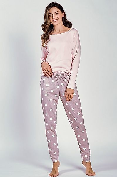 Mademoiselle Sommeil Pyjama Schlafanzug mit zartrosa Oberteil & Hose in hel günstig online kaufen