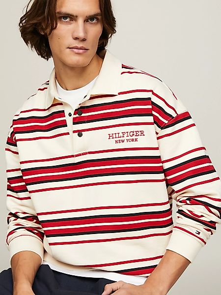 Tommy Hilfiger Rugbyshirt MONOTYPE STRIPE RUGBY Markenstickerei günstig online kaufen