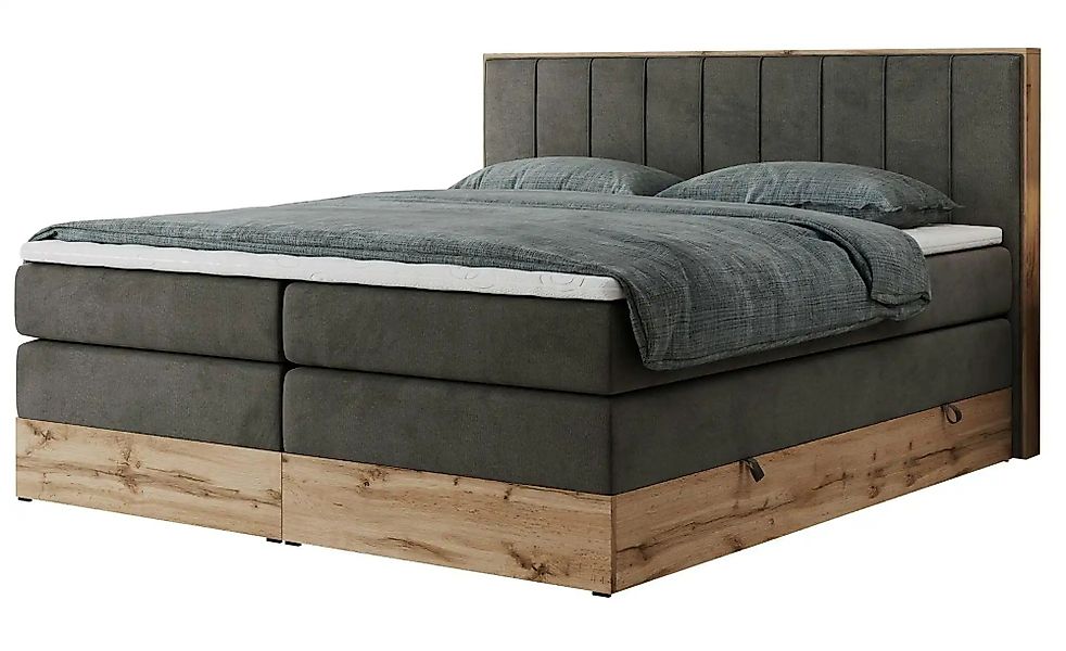 Boxspringbett mit Bettkasten Bellissimo King ¦ grau ¦ Maße (cm): B: 168 H: günstig online kaufen