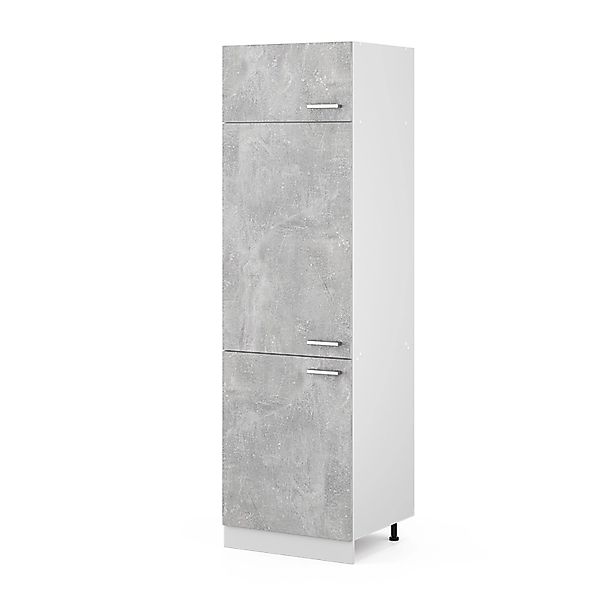 Vicco Kühlumbauschrank R-Line Hochschrank für die Küche Beton/Weiß 60 cm günstig online kaufen