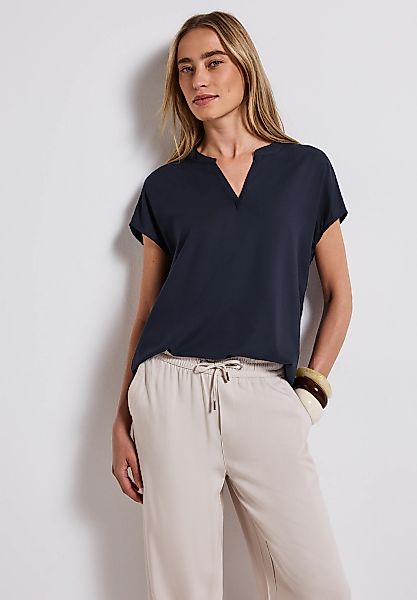 STREET ONE Kurzarmbluse Split Neck günstig online kaufen