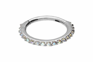 PIERCINGLINE Nasenpiercing Chirurgenstahl Segmentring Clicker EINGEFASSTE günstig online kaufen