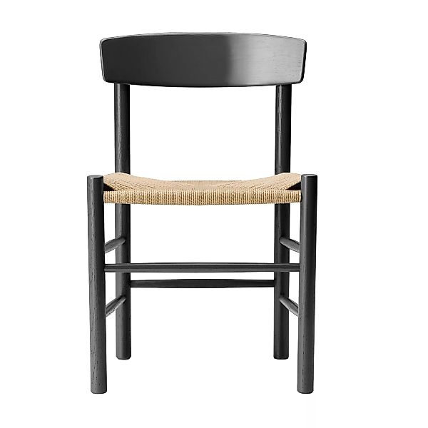 Fredericia - J39 Stuhl - schwarz/lackiert/Sitzfläche Schnurgeflecht natur/B günstig online kaufen