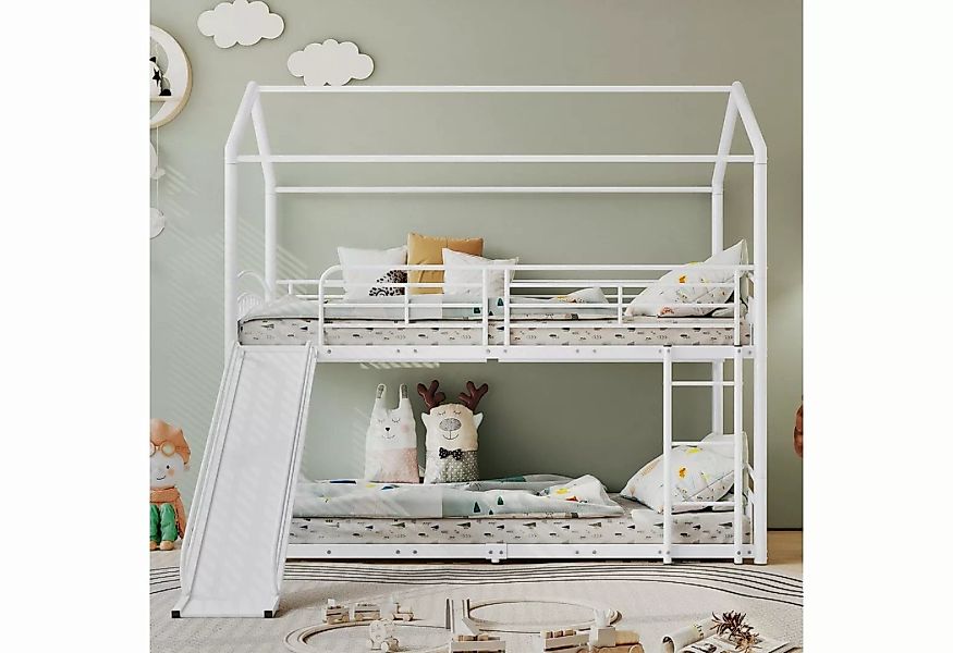 Sweiko Etagenbett (Kinderbett mit Rutsche und Leiter), Metallbett mit Gitte günstig online kaufen