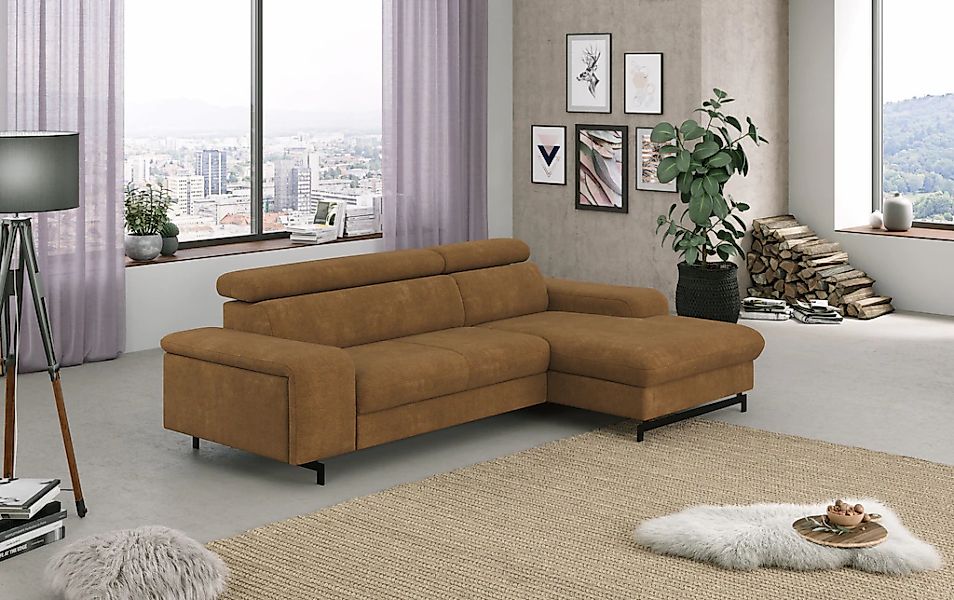 COTTA Ecksofa "Emma L-Form, B: 267 cm" mit Kopfteilverstellung, optional Be günstig online kaufen