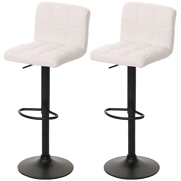 MCW Barhocker G87 2er-Set Creme-Weiß Stoff Boucle günstig online kaufen
