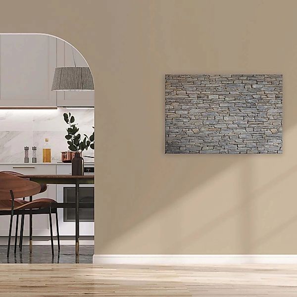 Bricoflor Bild In Steinoptik Grau In 120 X 80 Cm Leinwandbild Mit Mauer Mot günstig online kaufen
