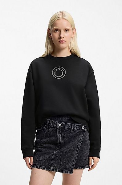 HUGO Blue Sweatshirt Classic Crew Relaxed Fit, mit Strass-Steinen günstig online kaufen