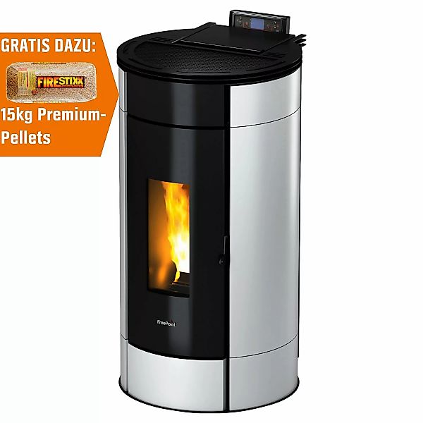 Freepoint Pelletofen Globe Stahl Weiß 10,5 kW mit Automatik günstig online kaufen