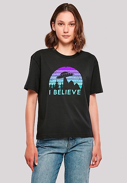 F4NT4STIC T-Shirt "I BELIEVE UFO Alien Spacecraft Retro", Premium Qualität günstig online kaufen