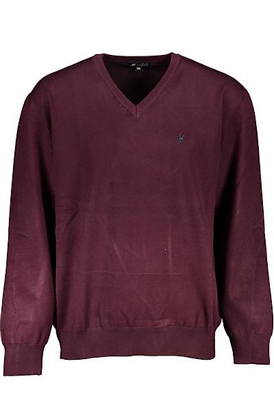 U.S. GRAND POLO Strickpullover Herrenhemd Rot in Übergröße: V-Ausschnitt mi günstig online kaufen