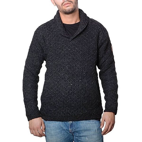 KUNST UND MAGIE Sweatshirt Herren Strickpullover Wollpullover+Schalkragen w günstig online kaufen