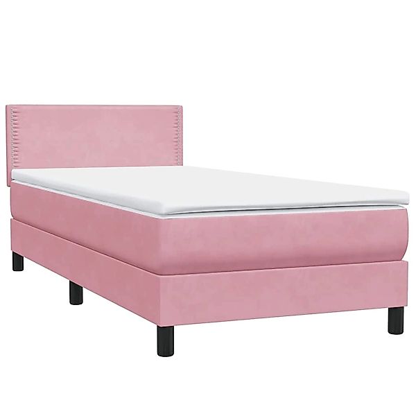vidaXL Boxspringbett mit Matratze Rosa 100x220 cm Samt 3316826 günstig online kaufen