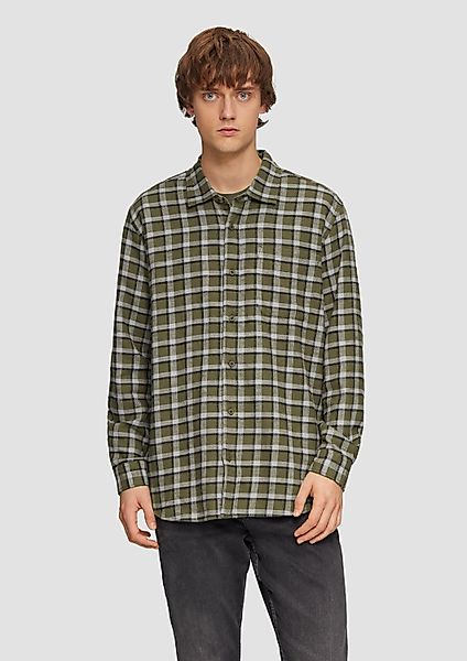 QS Langarmhemd Hemd Regular Fit: Flanellhemd günstig online kaufen