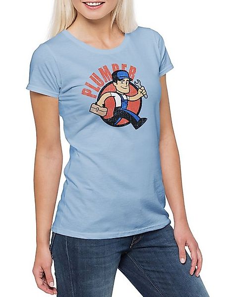Urban Backwoods Print-Shirt Plumber Damen T-Shirt Klempner Gas Wasser Insta günstig online kaufen