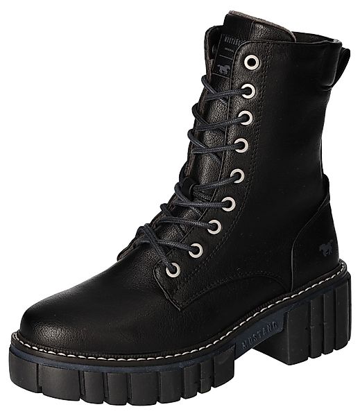 Mustang Shoes Schnürboots, Blockabsatz, Schnürstiefelette mit günstig online kaufen