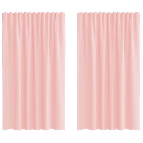 vidaXL Voile Vorhänge mit Stangentaschen 2 Stk Rosa 4102197 günstig online kaufen