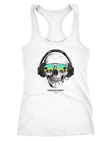 Neverless Tanktop Damen Tank-Top Totenkopf Kopfhörer günstig online kaufen