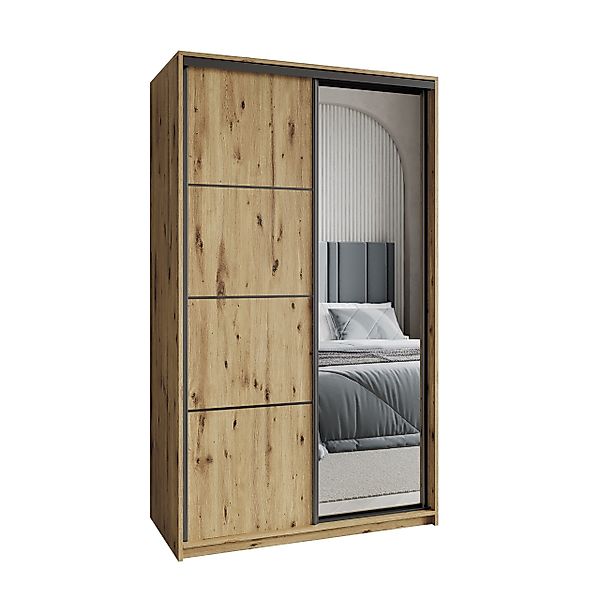 Masseno Schwebetürenschrank VARO Kleiderschrank mit Spiegel günstig online kaufen