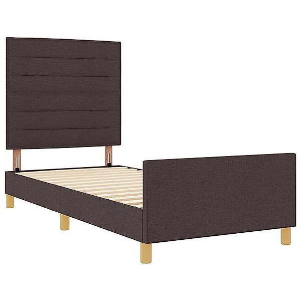 vidaXL Bett Bettgestell Dunkelbraun 90x200 cm Stoff (1-tlg) günstig online kaufen