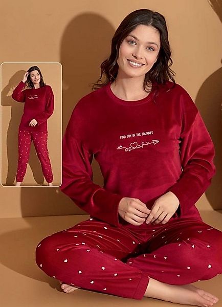 fashionshowcase Schlafanzug Damen Hausanzug aus Samt - Pyjama Set für Herbs günstig online kaufen