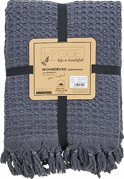 done. Wohndecke "Ella" Wohndecke mit Waffelstruktur und handgeknoteten Fran günstig online kaufen